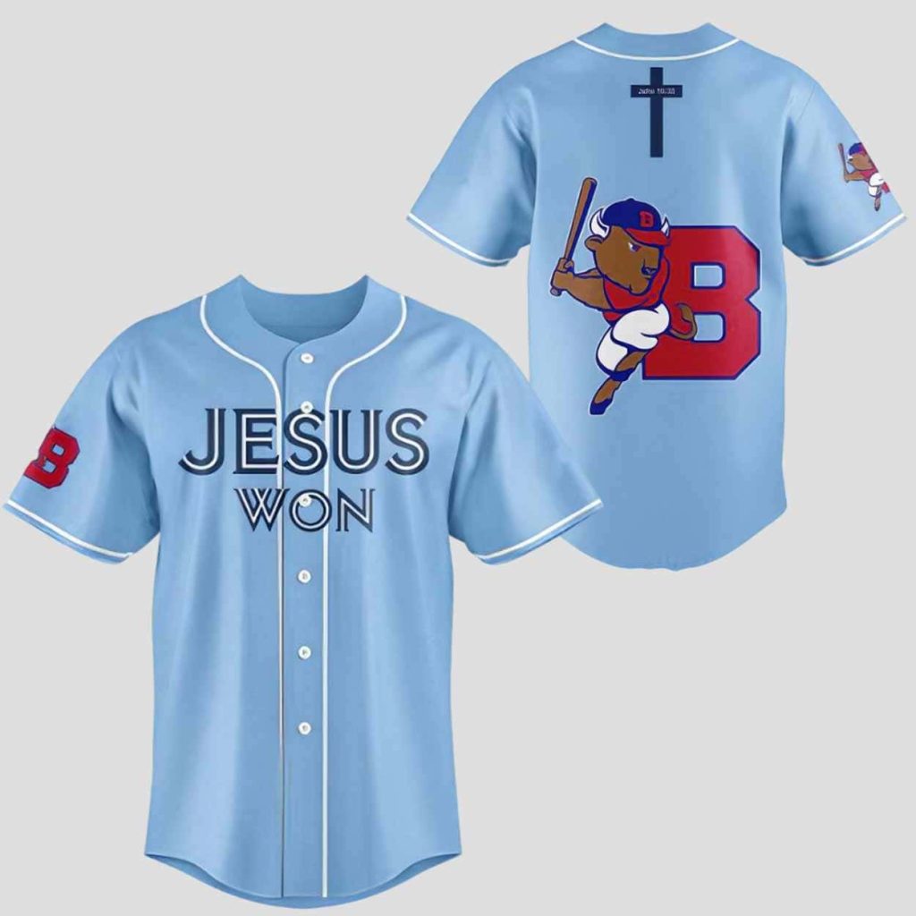 Bisons Jesus Won Special Edition Baseball Jersey 1