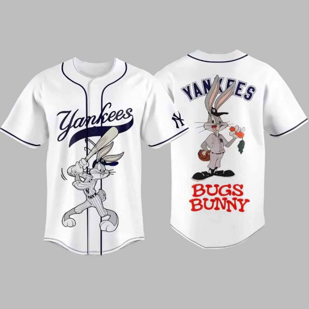 Bugs Bunny Yankees Special White Baseball Jersey 1