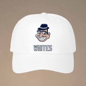 Whites Cleveland Indians Name And Logo Hat 2