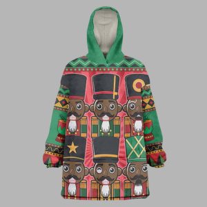 Black Nutcrackers Wearable Blanket Hoodie 2
