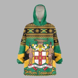 Afro-Jamaicans Merry Christmas Wearable Blanket Hoodie 1 Afro Jamaicans Merry Christmas Wearable Blanket Hoodie 2