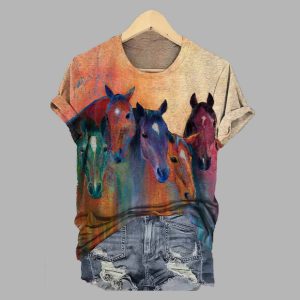 Horse Print Casual Shirt 1