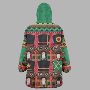 Black Nutcrackers Wearable Blanket Hoodie 3