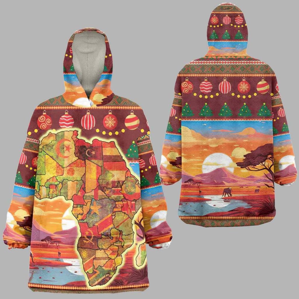 African Christmas Wearable Blanket Hoodie 1 African Christmas Wearable Blanket Hoodie 1