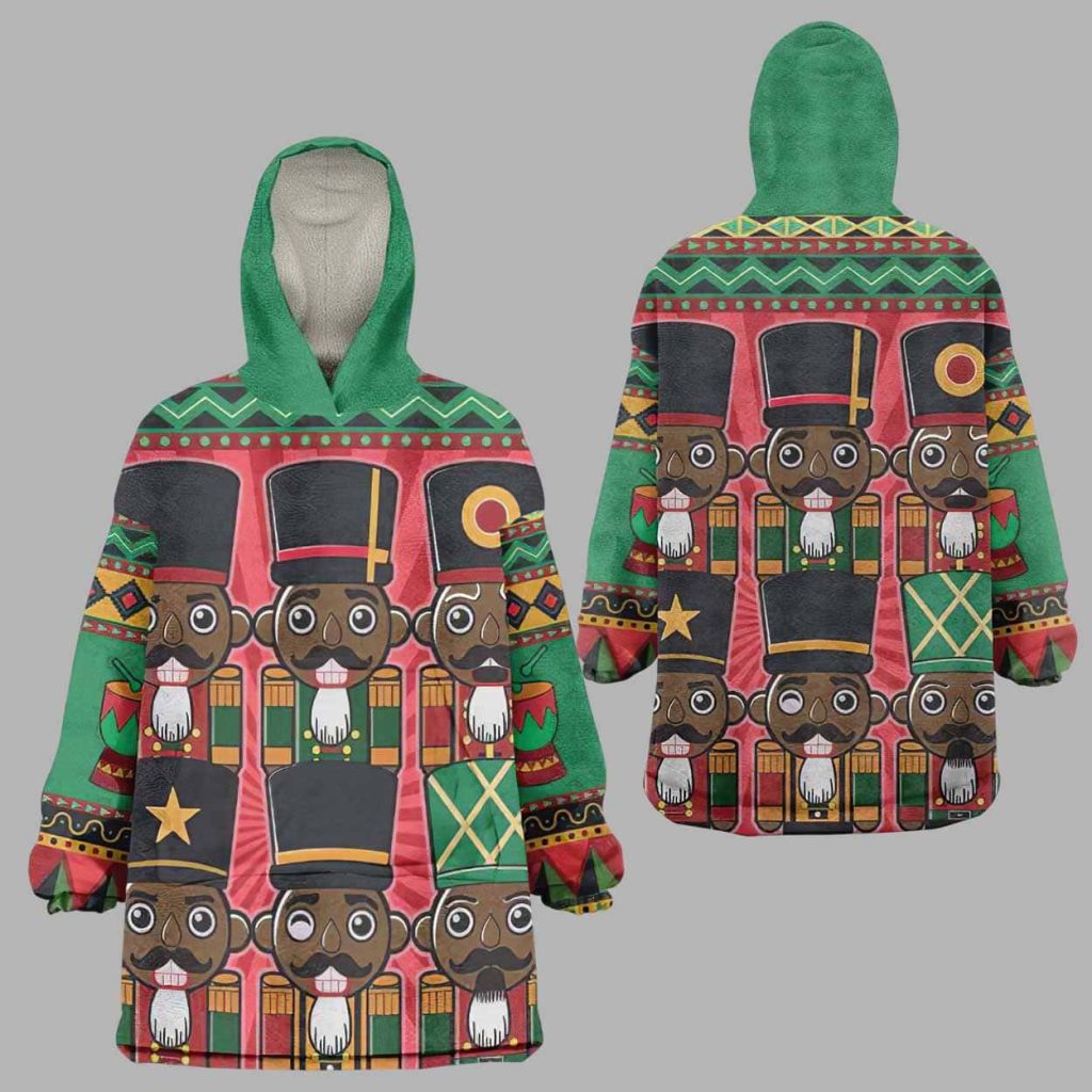 Black Nutcrackers Wearable Blanket Hoodie 1