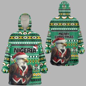 Eagle Santa Nigeria Christmas Wearable Blanket Hoodie 1