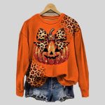 Halloween Art Print Casual Cotton Sweatshirt