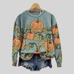 Halloween Pumpkin Prints Casual Sweatshirt