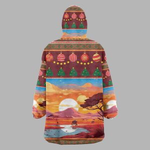 African Christmas Wearable Blanket Hoodie 2 African Christmas Wearable Blanket Hoodie 3