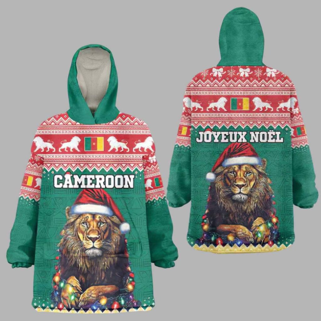 Lion African Santa Cameroon Christmas Wearable Blanket Hoodie 1