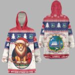Lion Santa Liberia Christmas Wearable Blanket Hoodie