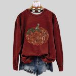 Perris Floral Halloween Pumpkin Sweatshirt