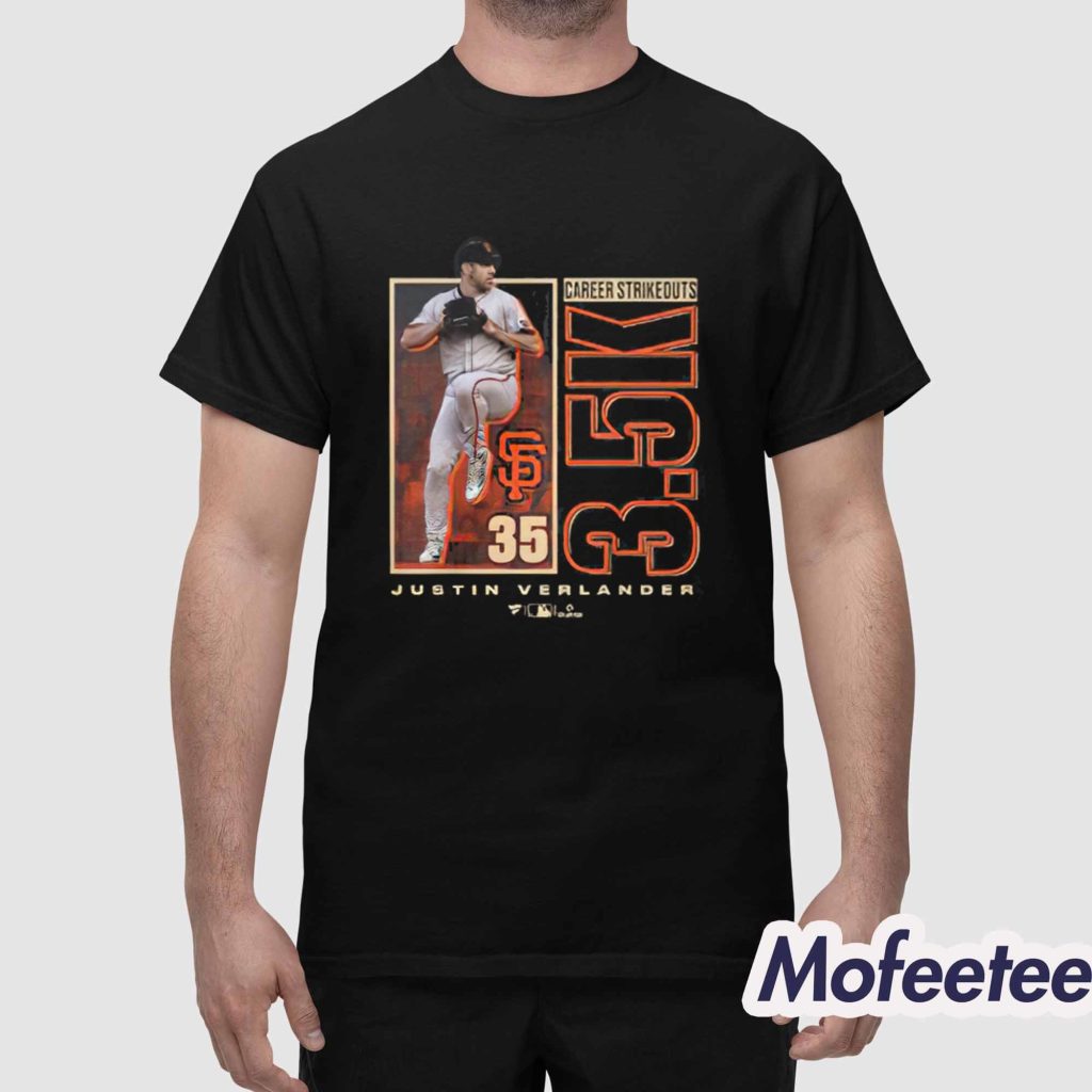 San Francisco Baseball Giants Justin Verlander 3500 Career Strikeouts Shirt 1 San Francisco Baseball Giants Justin Verlander 3500 Career Strikeouts Shirt 1