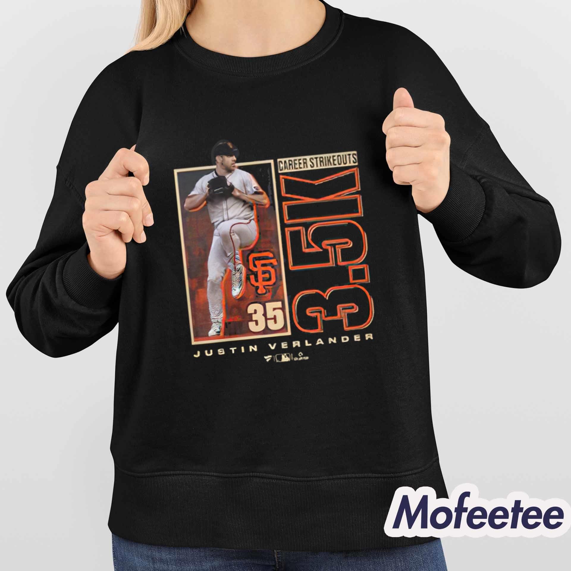San Francisco Baseball Giants Justin Verlander 3,500 Career Strikeouts Shirt San Francisco Baseball Giants Justin Verlander 3,500 Career Strikeouts Shirt