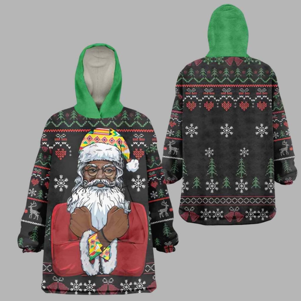 Santa Claus African Christmas Wearable Blanket Hoodie 1 Santa Claus African Christmas Wearable Blanket Hoodie 1