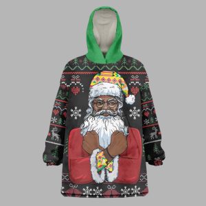 Santa Claus African Christmas Wearable Blanket Hoodie 1 Santa Claus African Christmas Wearable Blanket Hoodie 2