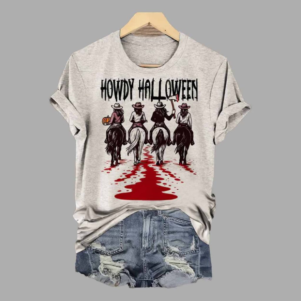 West Halloween Print Casual Shirt 1