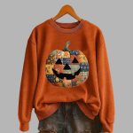 Women's Pumpkin Print Casual Sweatshirt