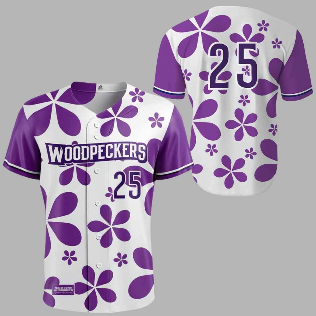 Woodpeckers Purple Paint the Park Jersey 2025 Giveaway 1 Woodpeckers Purple Paint the Park Jersey 2025 Giveaway 1