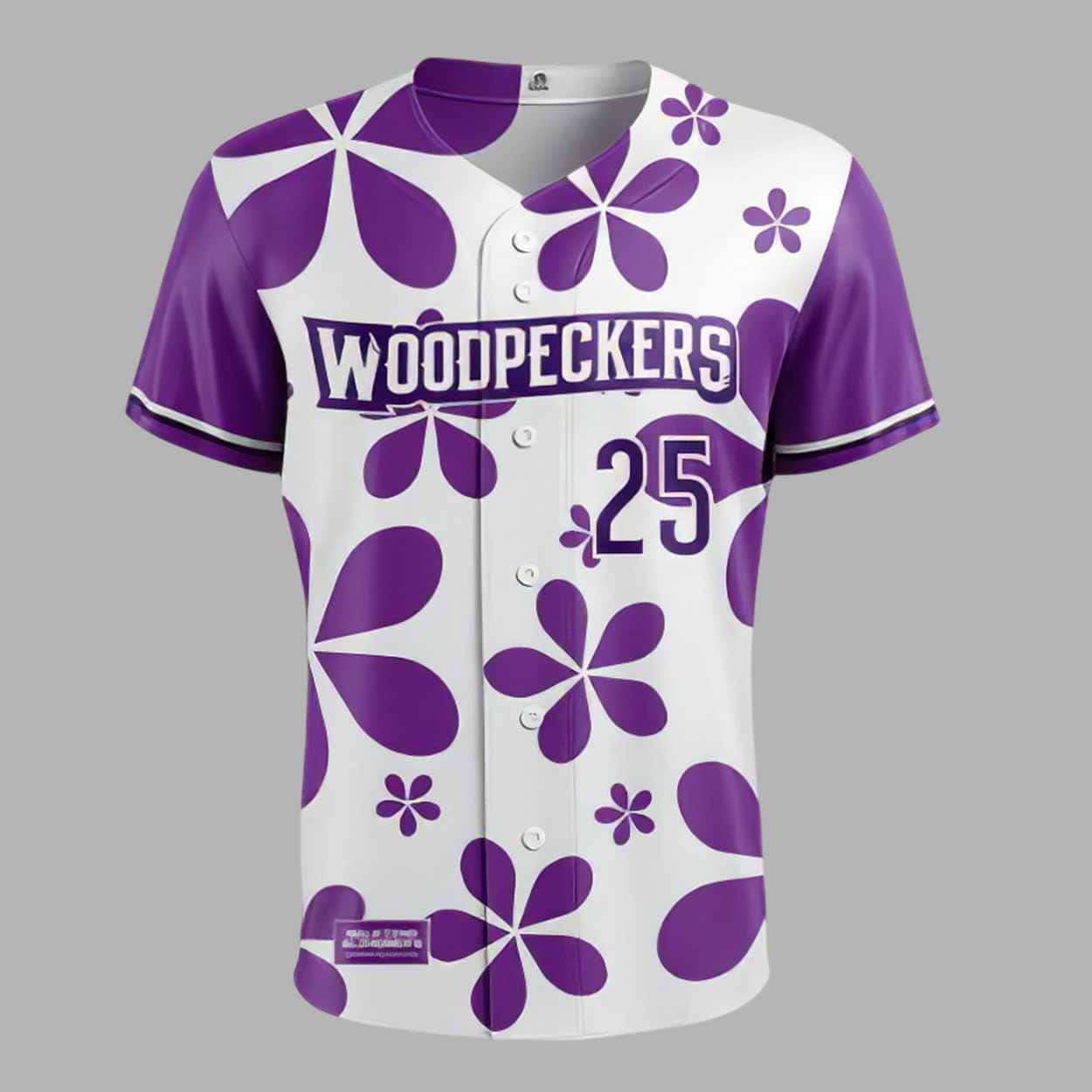 Woodpeckers Purple Paint the Park Jersey 2025 Giveaway Woodpeckers Purple Paint the Park Jersey 2025 Giveaway