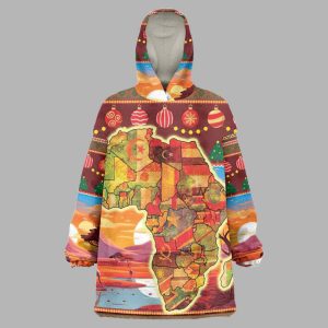 African Christmas Wearable Blanket Hoodie 1 African Christmas Wearable Blanket Hoodie 2