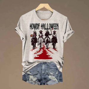West Halloween Print Casual Shirt 2