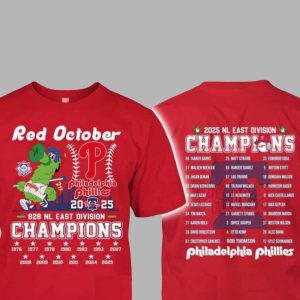 Red October Phillies 2025 B2B NL East Division Champions Shirt 1
