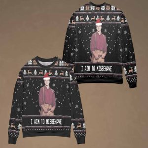 I Aim to Misbehave Survay Says 2025 Ugly Christmas Sweater 2
