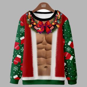 Sexy Santa Abs Ugly Christmas Sweater 2