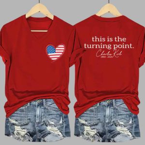 Womens This Is The Turning Point Charlie Kirk 1993 2025 Printed Shirt 2