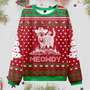 Cowboy Cat Meowdy Ugly Christmas Sweater 2