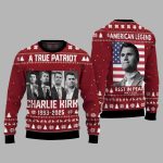A True Patriot Charlie Kirk 1993 2025 Ugly Christmas Sweater