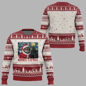 Meowy Catmas Starry Night Ugly Christmas Sweater