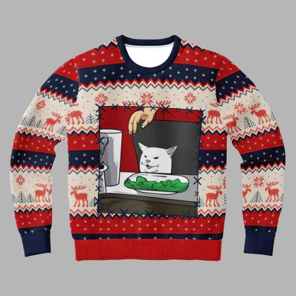 Cat Meme 2025 Ugly Christmas Sweater