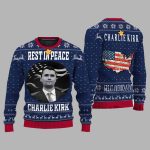 Charlie Kirk Rest In Peace Ugly Christmas Sweater