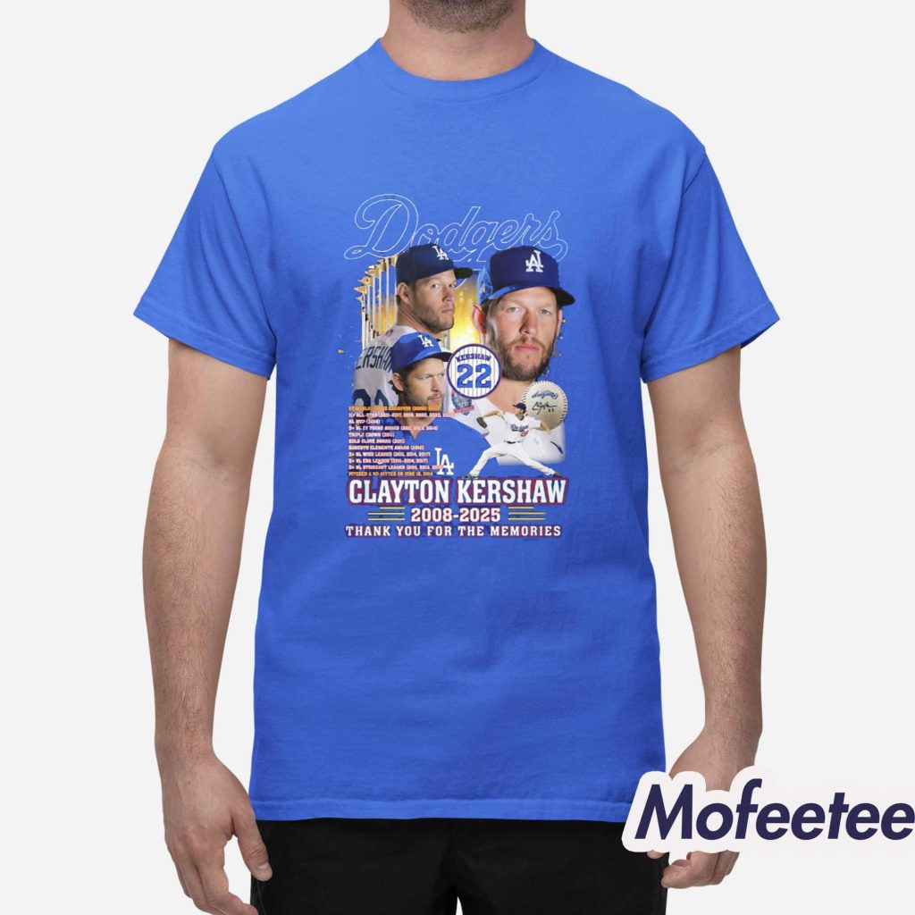 Dodgers Clayton Kershaw 2008 2025 Thank You For The Memories Shirt 1