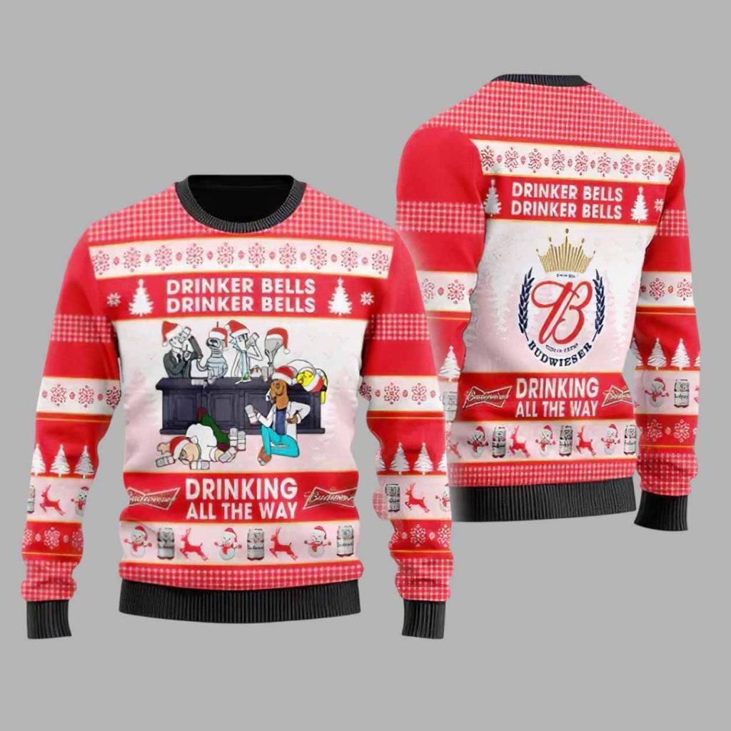 Drinker Bells Budweiser Ugly Christmas Sweater 1