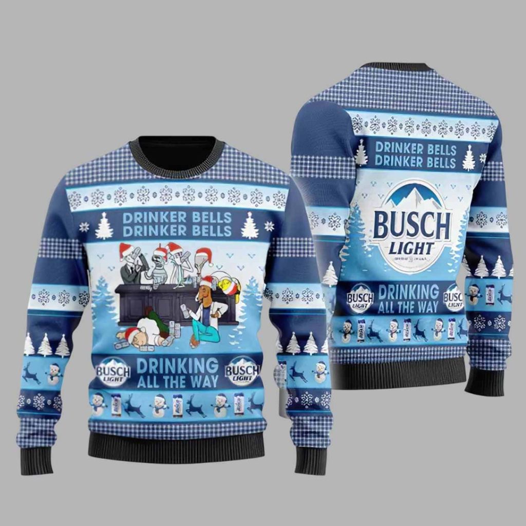 Drinker Bells Busch Light Ugly Christmas Sweater 1