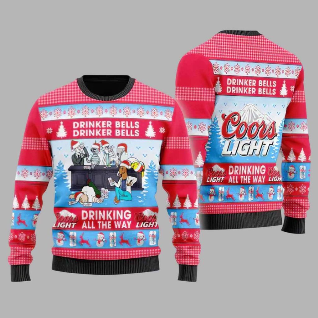 Drinker Bells Coors Light Ugly Christmas Sweater 1