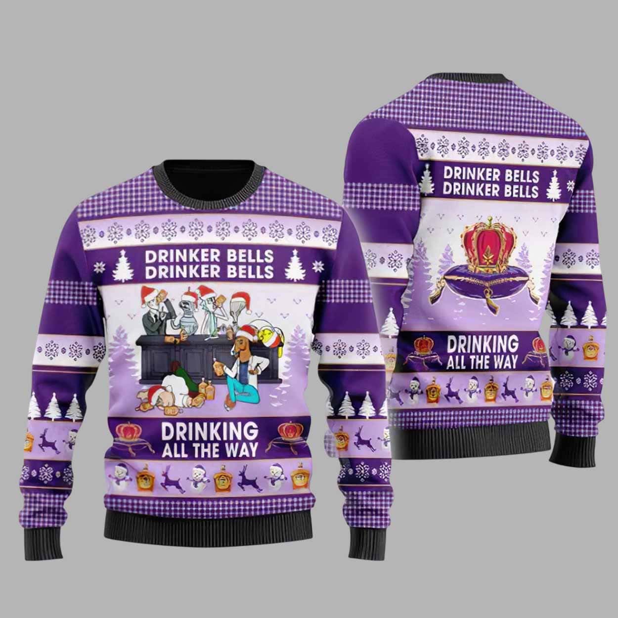 Drinker Bells Crown Royal Ugly Christmas Sweater Drinker Bells Crown Royal Ugly Christmas Sweater