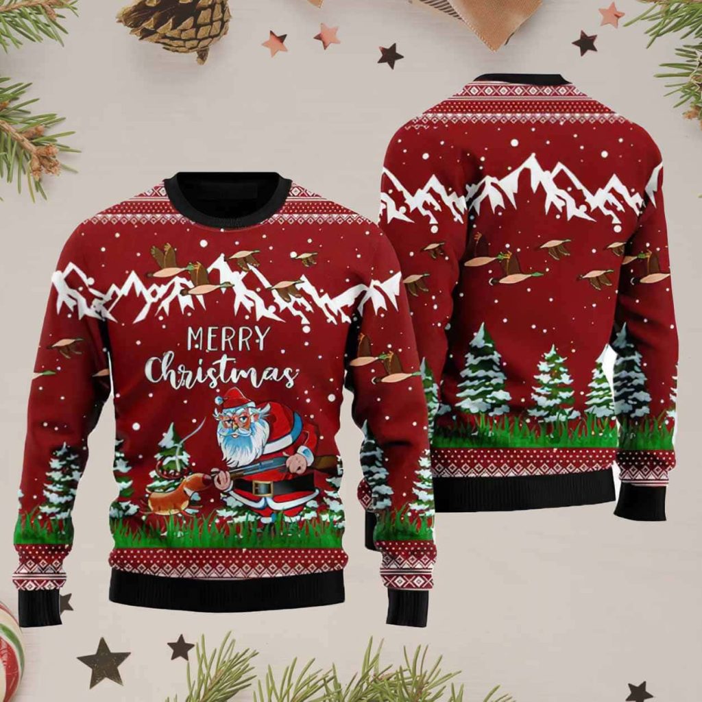 Duck Hunting Merry Christmas Urly Christmas Sweater 2