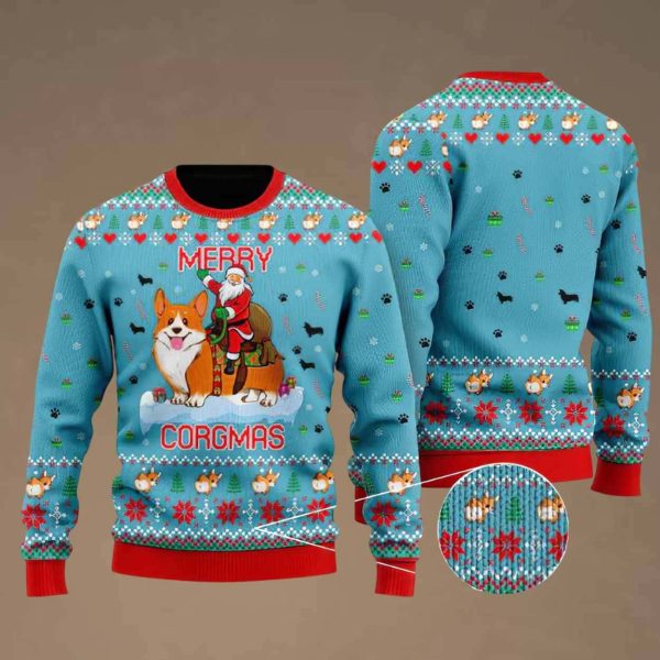 Funny Dog Merry Corgmas Ugly Christmas Sweater