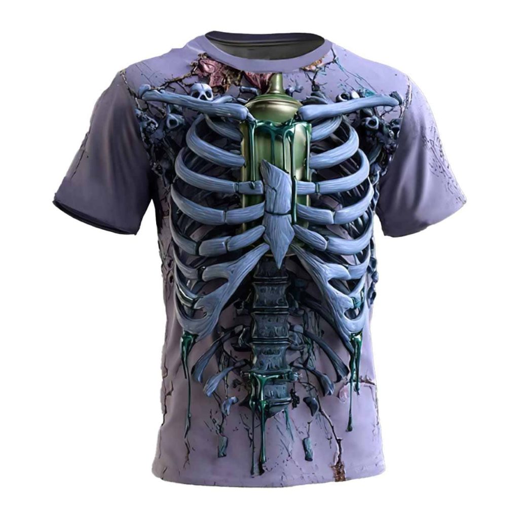 Halloween Mens Optical Illusion Skeleton Shirt 1 Halloween Mens Optical Illusion Skeleton Shirt 1