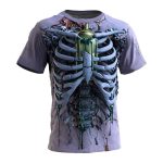 Halloween Men's Optical Illusion Skeleton Shirt