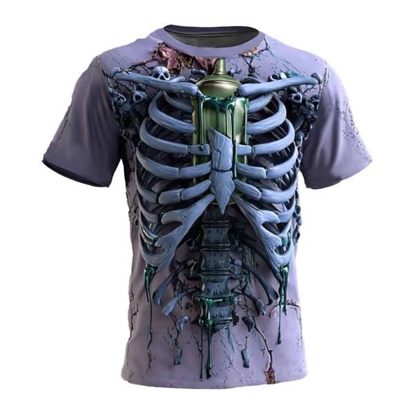Halloween Men’s Optical Illusion Skeleton Shirt