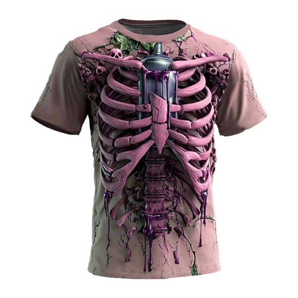 Halloween Men’s Optical Illusion Skeleton Shirt