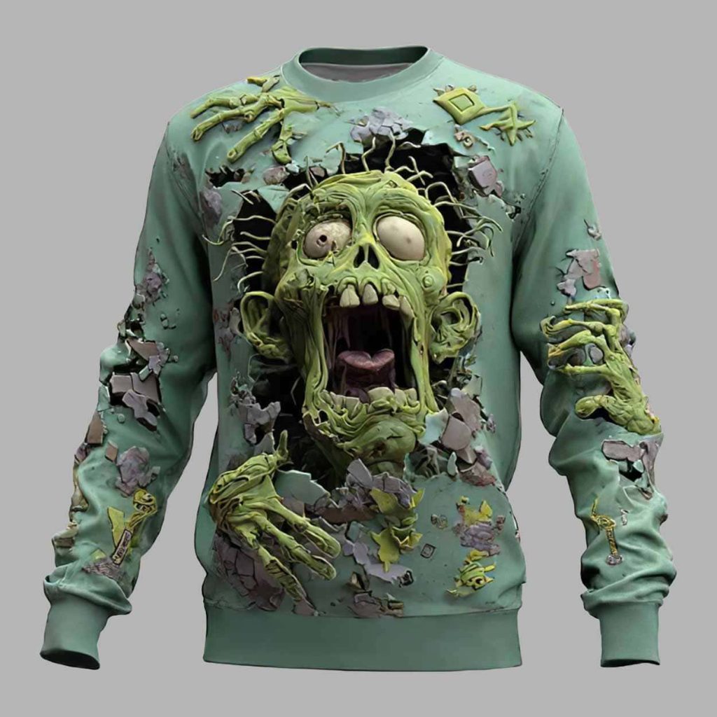 Halloween Mens Zombies Punk Party Crew Sweatshirt 1 Halloween Mens Zombies Punk Party Crew Sweatshirt 1