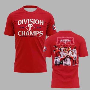 Phillies Team 2025 NL East Champions 2 Sided Shirt 1