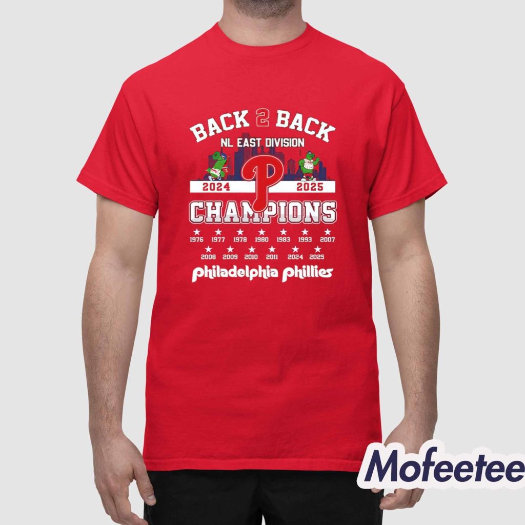 Phillies B2B NL East Division Champions 2025 Shirt 1