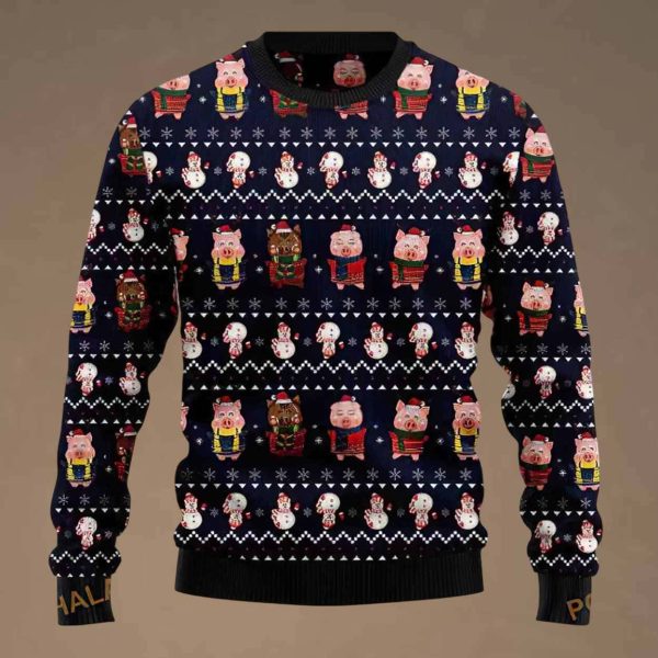 Pigs Cute All Over Printed Funny Ugly Christmas Sweater